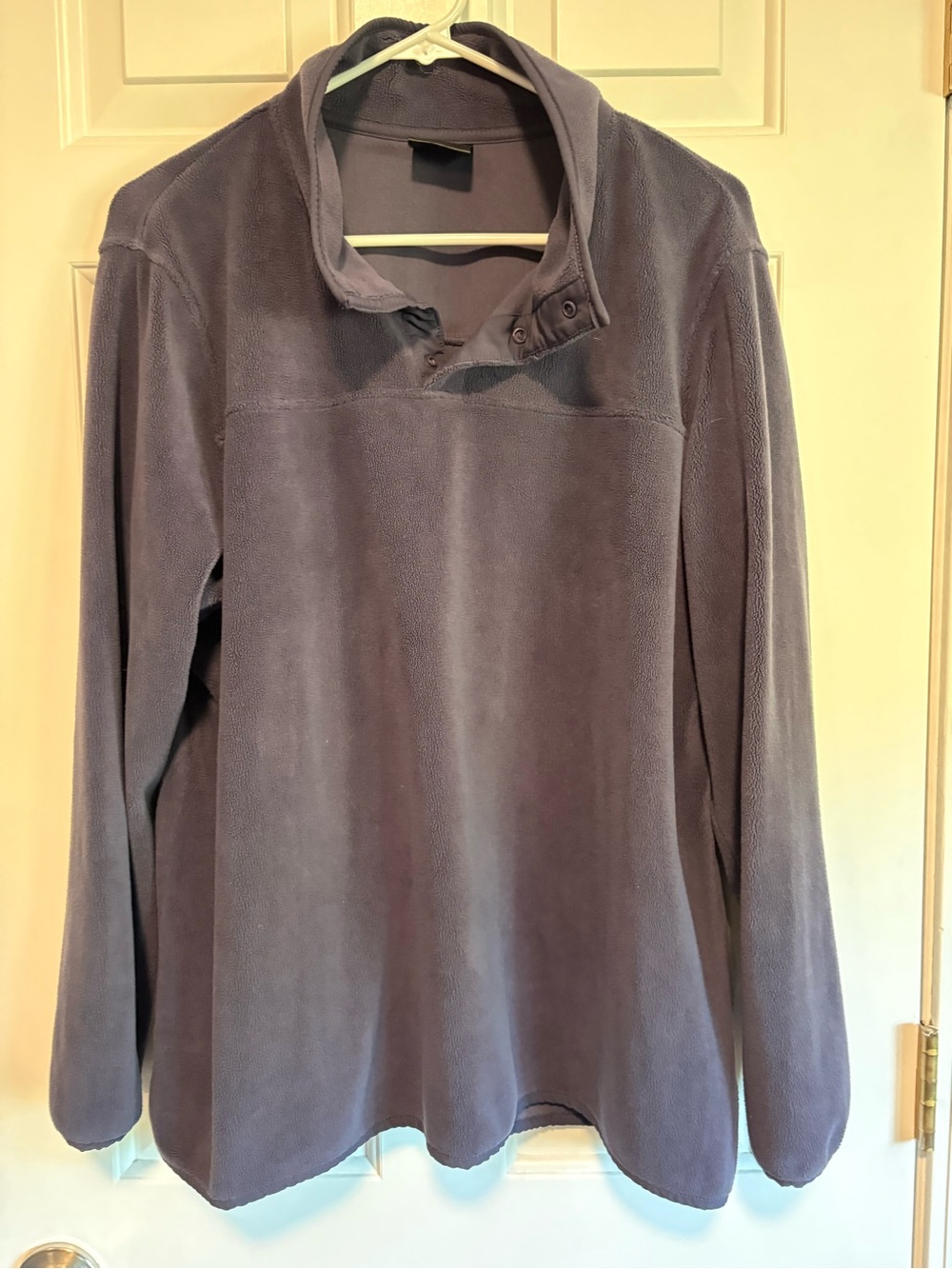 Women’s Cozy Button-Neck Fleece Pullover Gray-Purple